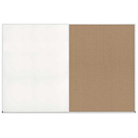 United Visual Products Enclosed Corkboard, 1 Door, 24"x36", 4" Fra UV3408-WHITE-FORBO
